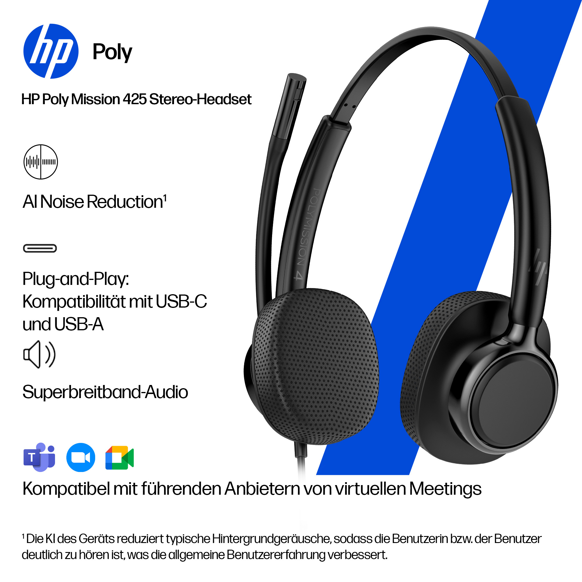 Poly HP Poly Mission 425 - Mission 400 Series - Headset
