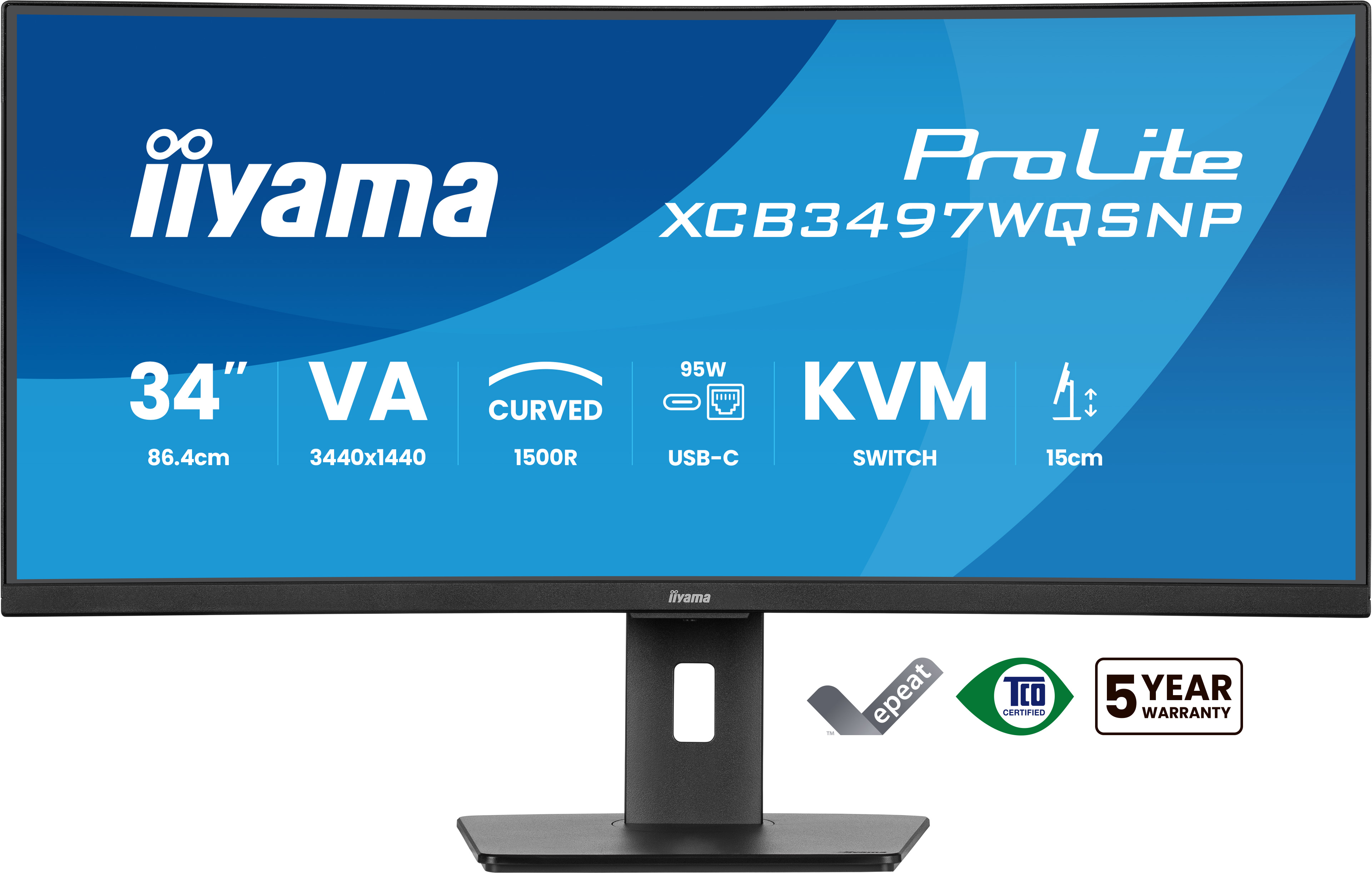Iiyama ProLite XCB3497WQSNP-B1 - LED-Monitor - gebogen - 86.4 cm (34)