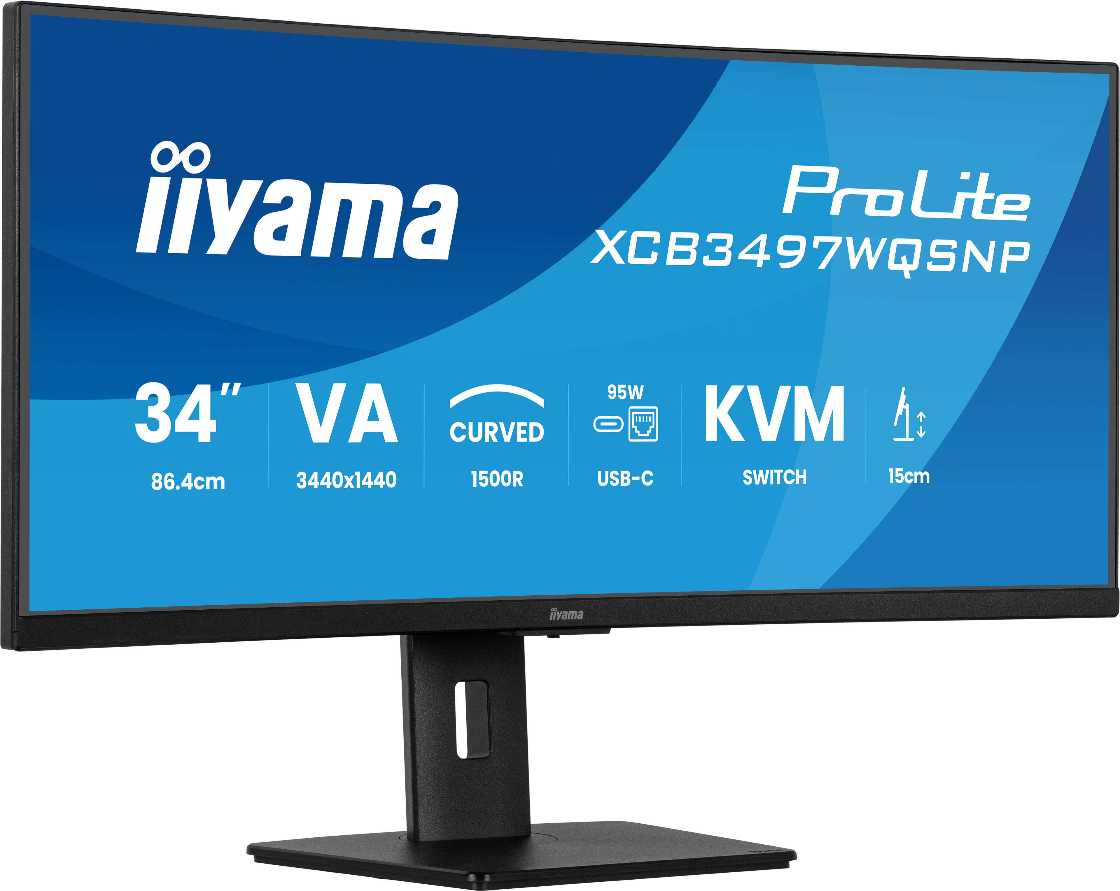 Iiyama ProLite XCB3497WQSNP-B1 - LED-Monitor - gebogen - 86.4 cm (34)