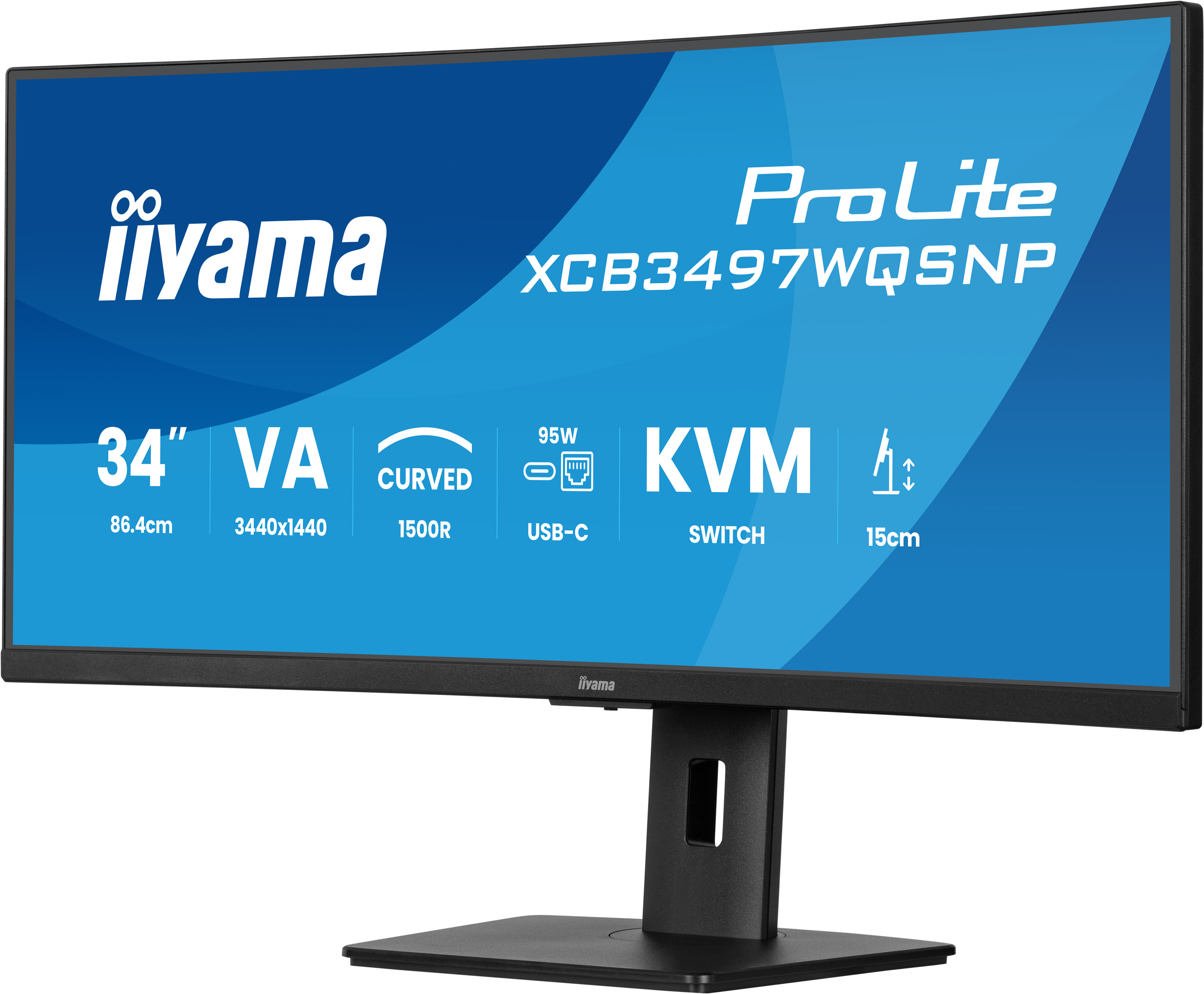 Iiyama ProLite XCB3497WQSNP-B1 - LED-Monitor - gebogen - 86.4 cm (34)