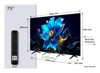 TCL P79K 75P79K Televisor 190,5 cm (75) 4K Ultra HD Smart TV Wifi Met�lico 450 cd / m�