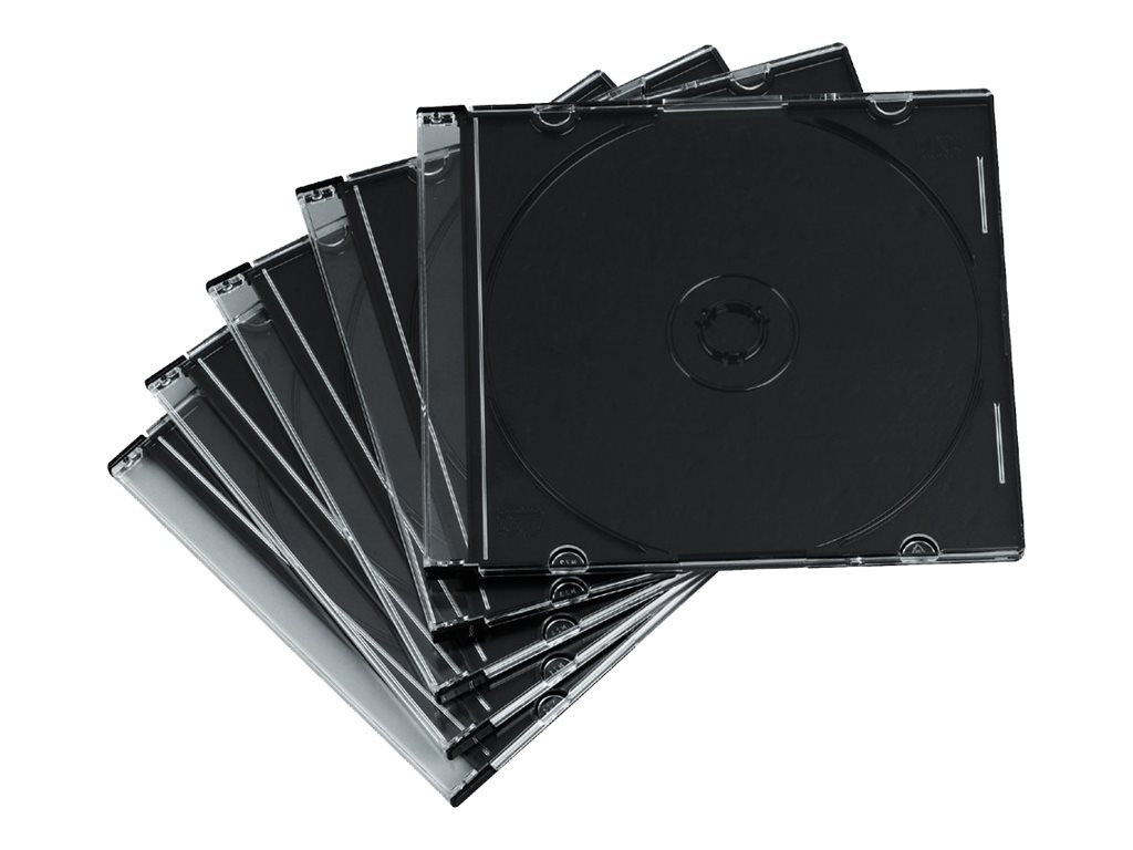Hama Slim Jewel Case f�r Speicher-CD - Kapazit�t: 1 CD - Schwarz, durchsichtig (Packung mit 50)