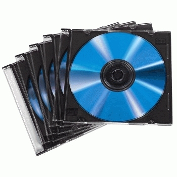 Hama Slim Jewel Case f�r Speicher-CD - Kapazit�t: 1 CD - Schwarz, durchsichtig (Packung mit 50)