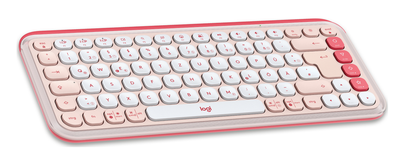 Logitech POP Icon Combo teclado Ratn incluido Universal Bluetooth QWERTZ Alemn Rosa, Blanco