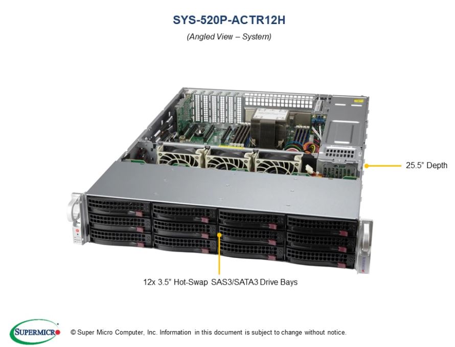Supermicro SuperServer SSG-520P-ACTR12H - Barebone - Intel Sockel 4189 (Xeon Scalable)