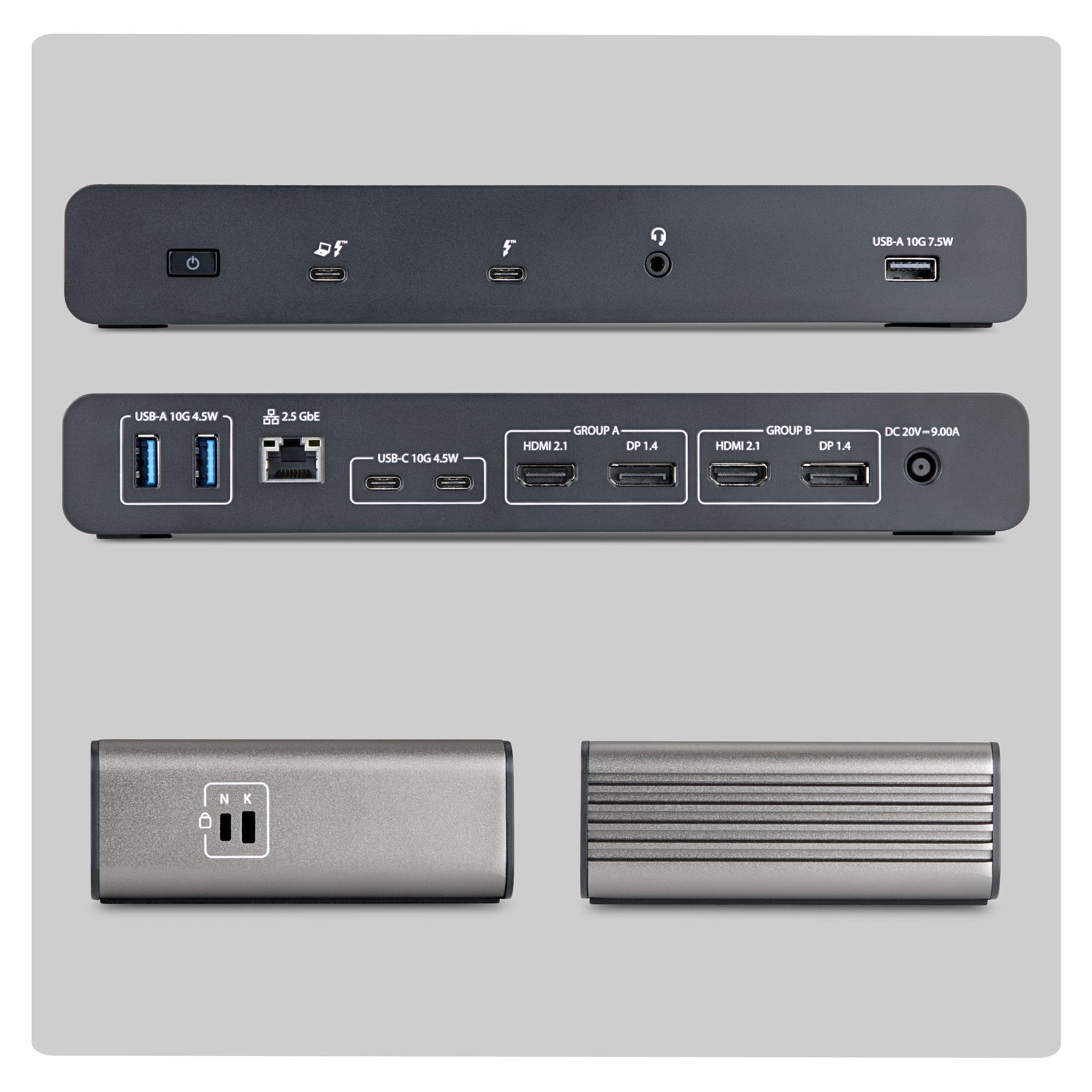 StarTech.com Thunderbolt 5 Universal Docking Station for Mac & Windows with Quad Monitors, 140W Power Delivery, 120Gbps Bandwidth Boost, 2.5Gb Ethernet, USB-C & USB-A Ports