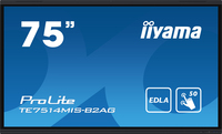iiyama PROLITE TE7514MIS-B2AG Digital signage flat panel 190.5 cm (75) Wi-Fi 435 cd/m� 4K Ultra HD Black Touchscreen Built-in processor Android 24/7