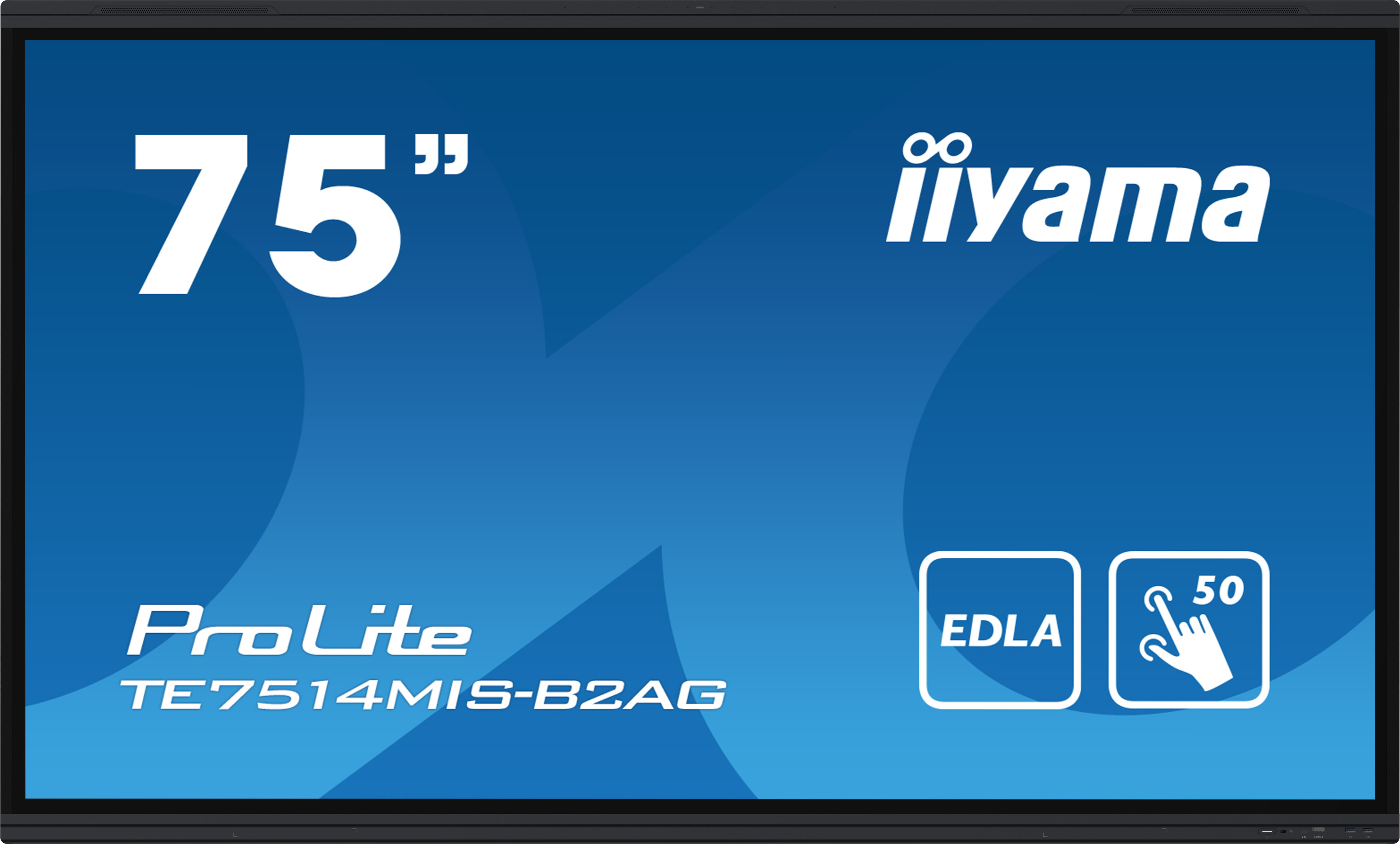 iiyama PROLITE TE7514MIS-B2AG Pannello piatto per segnaletica digitale 190,5 cm (75) Wi-Fi 435 cd/m� 4K Ultra HD Nero Touch screen Processore integrato Android 24/7
