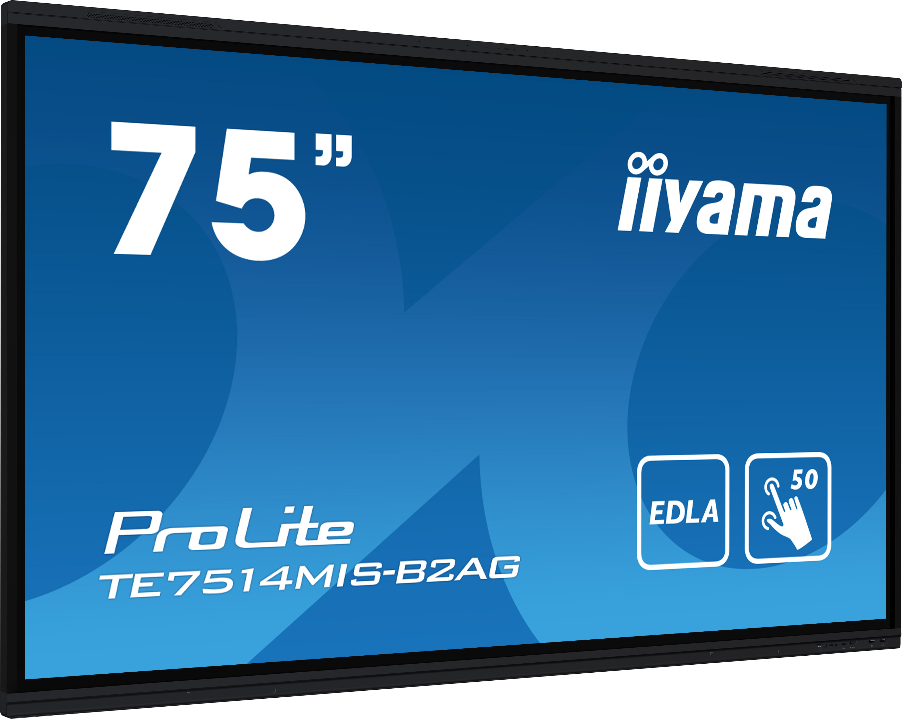 iiyama PROLITE TE7514MIS-B2AG Pannello piatto per segnaletica digitale 190,5 cm (75) Wi-Fi 435 cd/m� 4K Ultra HD Nero Touch screen Processore integrato Android 24/7