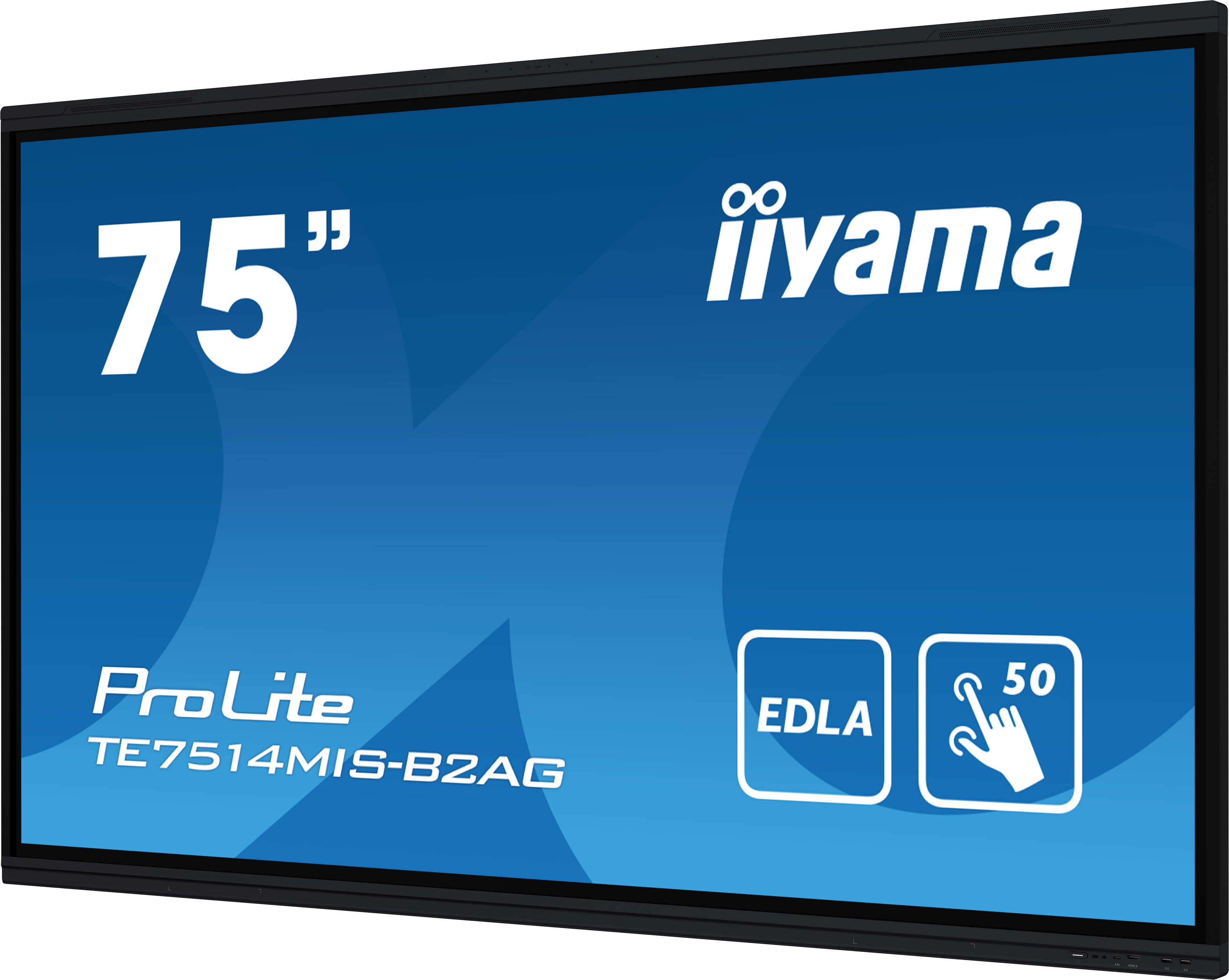 iiyama PROLITE TE7514MIS-B2AG Pannello piatto per segnaletica digitale 190,5 cm (75) Wi-Fi 435 cd/m� 4K Ultra HD Nero Touch screen Processore integrato Android 24/7