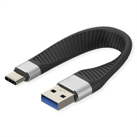 ROLINE USB 3.2 Gen 2 Silikonkabel C-A ST/ST 10Gbit/s Emark schwarz 11 cm 11 - Kabel - Digital/Daten