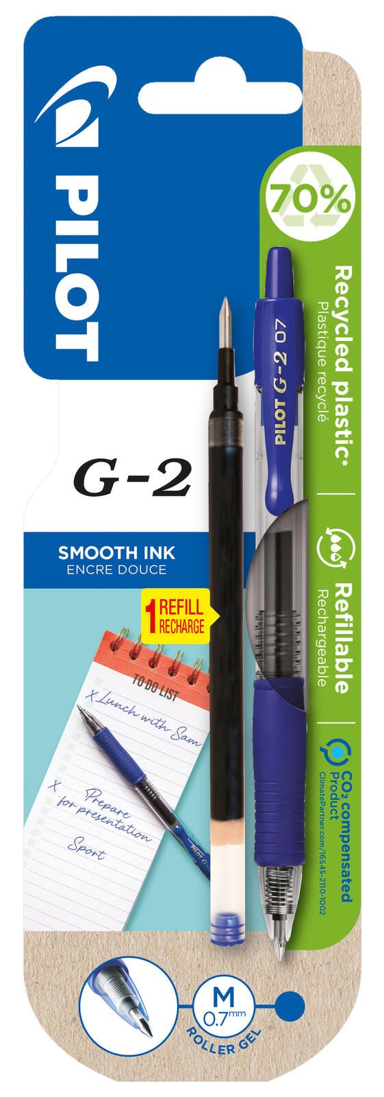 PILOT PEN Gelschreiber G2-7 2605003BM 0.7mm bl+Mine
