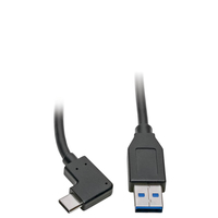 Tripp Lite U428-003-CRA Cable USB-C a USB-A (M/M), en �ngulo recto C, USB 3.1 Gen 1 (5 Gbps), Compatible con Thunderbolt 3, 0.91 m [3 pies]