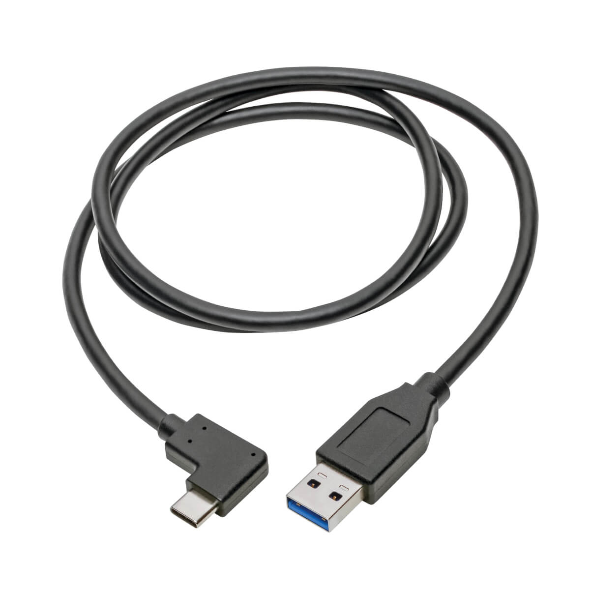 Tripp Lite U428-003-CRA Cable USB-C a USB-A (M/M), en �ngulo recto C, USB 3.1 Gen 1 (5 Gbps), Compatible con Thunderbolt 3, 0.91 m [3 pies]
