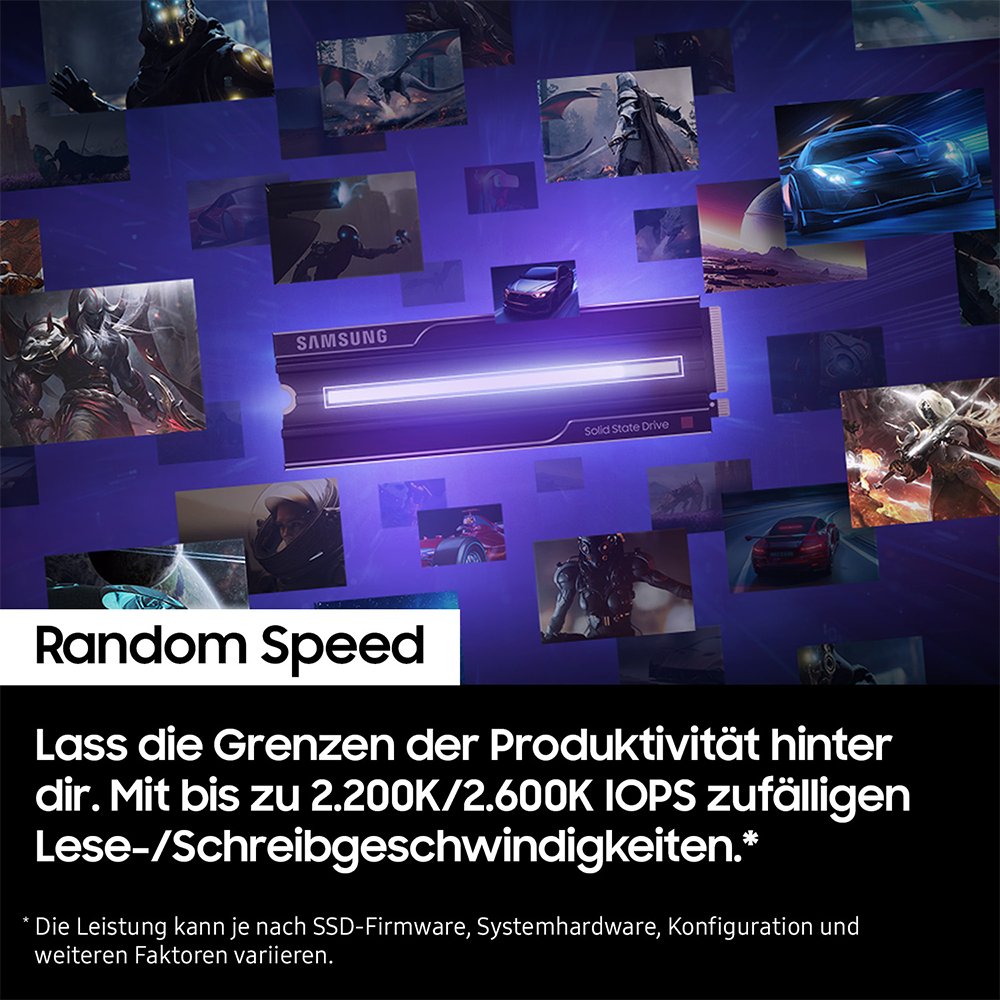 Samsung 9100 PRO MZ-VAP1T0 - SSD - verschl�sselt - 1 TB - mit K�hlk�rper - intern - M.2 2280 - PCI Express 5.0 x4 (NVMe)