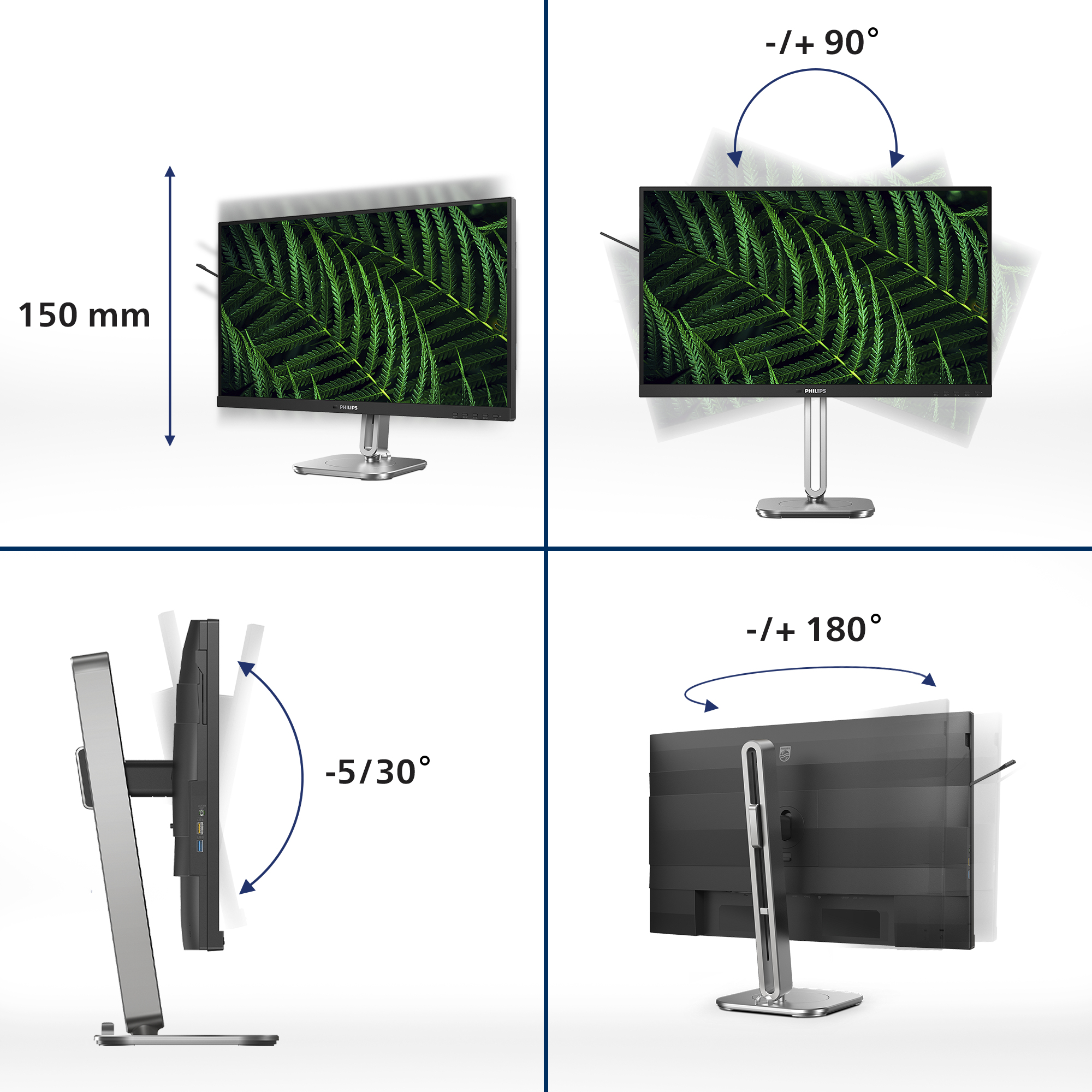 Philips 5000 series 27B2G5500/00 computer monitor 68.6 cm (27) 2560 x 1440 pixels Quad HD LCD Anthracite