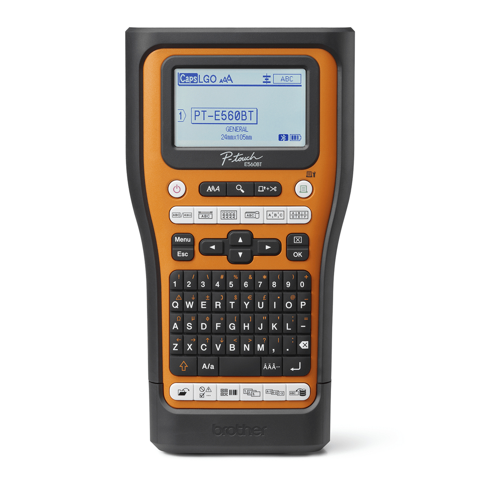 Brother PTE560BTVPQL1 impresora de etiquetas Transferencia t�rmica 180 x 180 DPI 20 mm/s Inal�mbrico y al�mbrico HSE/TZe Bluetooth QWERTY