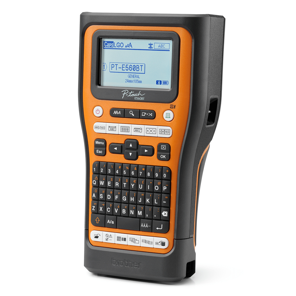 Brother PTE560BTVPQL1 impresora de etiquetas Transferencia t�rmica 180 x 180 DPI 20 mm/s Inal�mbrico y al�mbrico HSE/TZe Bluetooth QWERTY