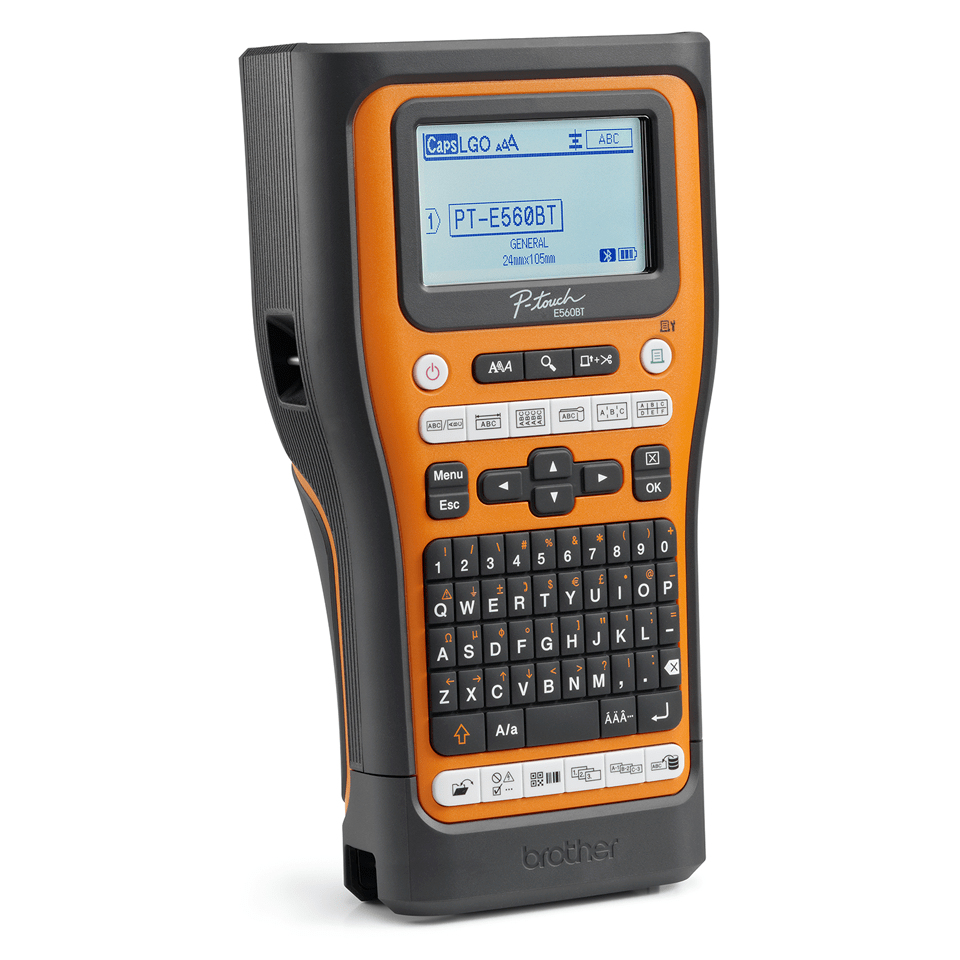 Brother PTE560BTVPQL1 impresora de etiquetas Transferencia t�rmica 180 x 180 DPI 20 mm/s Inal�mbrico y al�mbrico HSE/TZe Bluetooth QWERTY