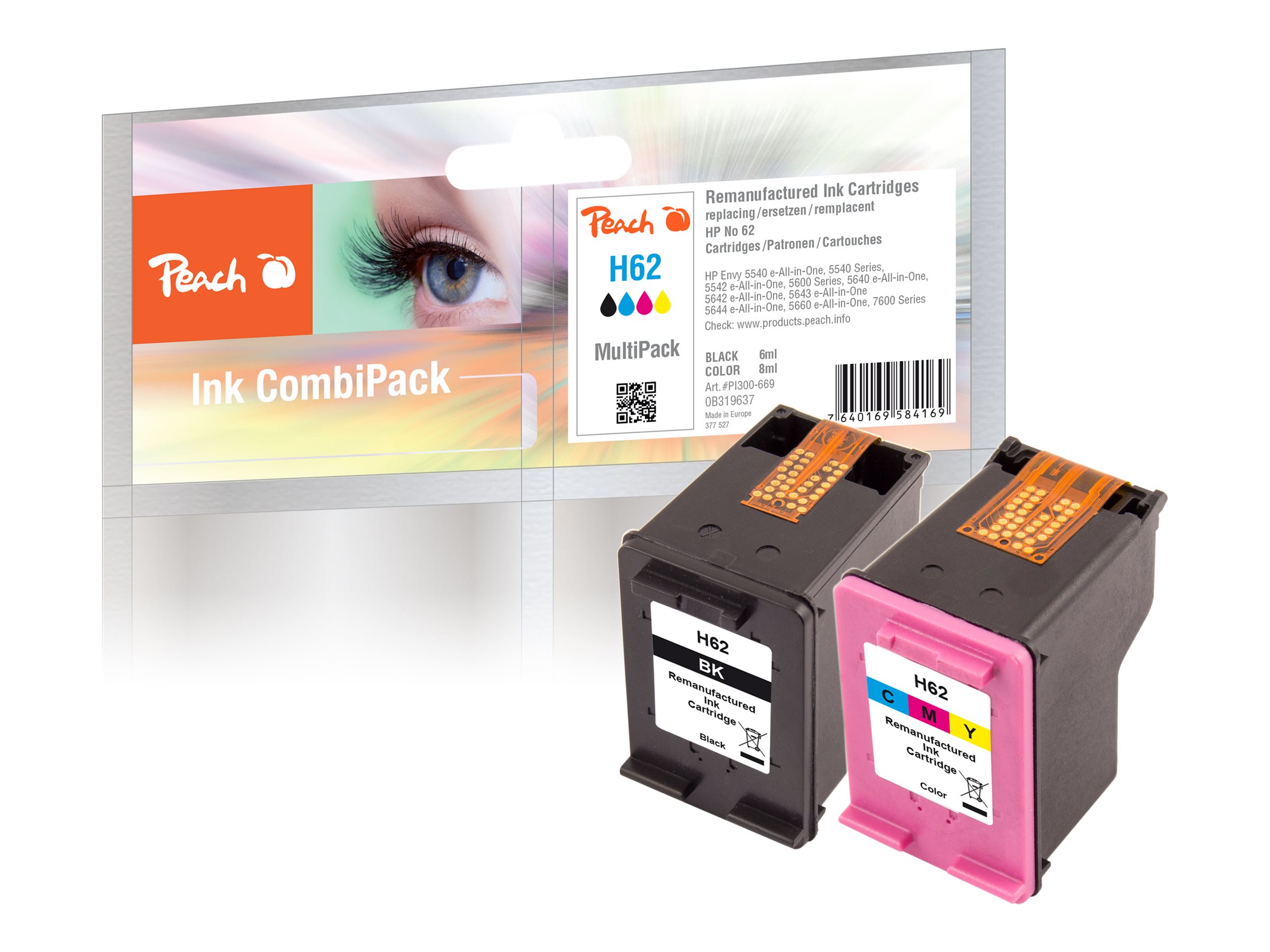 Peach Multi Pack H62 - 2er-Pack - Schwarz, Farbe (Cyan, Magenta, Gelb)