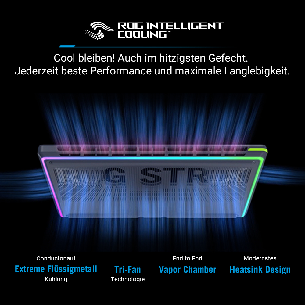 ASUS ROG Strix G16 G615LW-S5006W Intel Core Ultra 9 275HX Ordinateur portable 40,6 cm (16) WQXGA 32 Go DDR5-SDRAM 2 To SSD NVIDIA GeForce RTX 5080 Wi-Fi 7 (802.11be) Windows 11 Home Allemand Vert, Gris