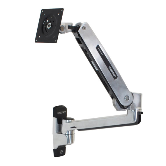 Ergotron LX - Befestigungskit (VESA-Adapter, Steh-Sitz-Arm, Basis, Verlngerung) - fr LCD-Display - Kapazitt 3,2 - 11,3 kg - Polished Aluminum - Bildschirmgre: bis zu 106,7 cm (bis zu 42 Zoll)