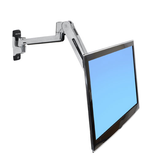 Ergotron LX - Befestigungskit (VESA-Adapter, Steh-Sitz-Arm, Basis, Verlngerung) - fr LCD-Display - Kapazitt 3,2 - 11,3 kg - Polished Aluminum - Bildschirmgre: bis zu 106,7 cm (bis zu 42 Zoll)