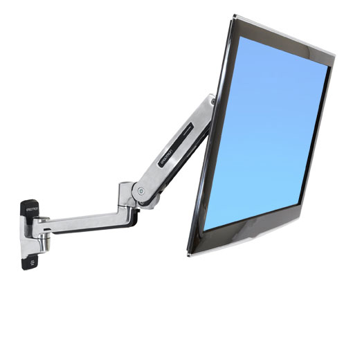 Ergotron LX - Befestigungskit (VESA-Adapter, Steh-Sitz-Arm, Basis, Verlngerung) - fr LCD-Display - Kapazitt 3,2 - 11,3 kg - Polished Aluminum - Bildschirmgre: bis zu 106,7 cm (bis zu 42 Zoll)