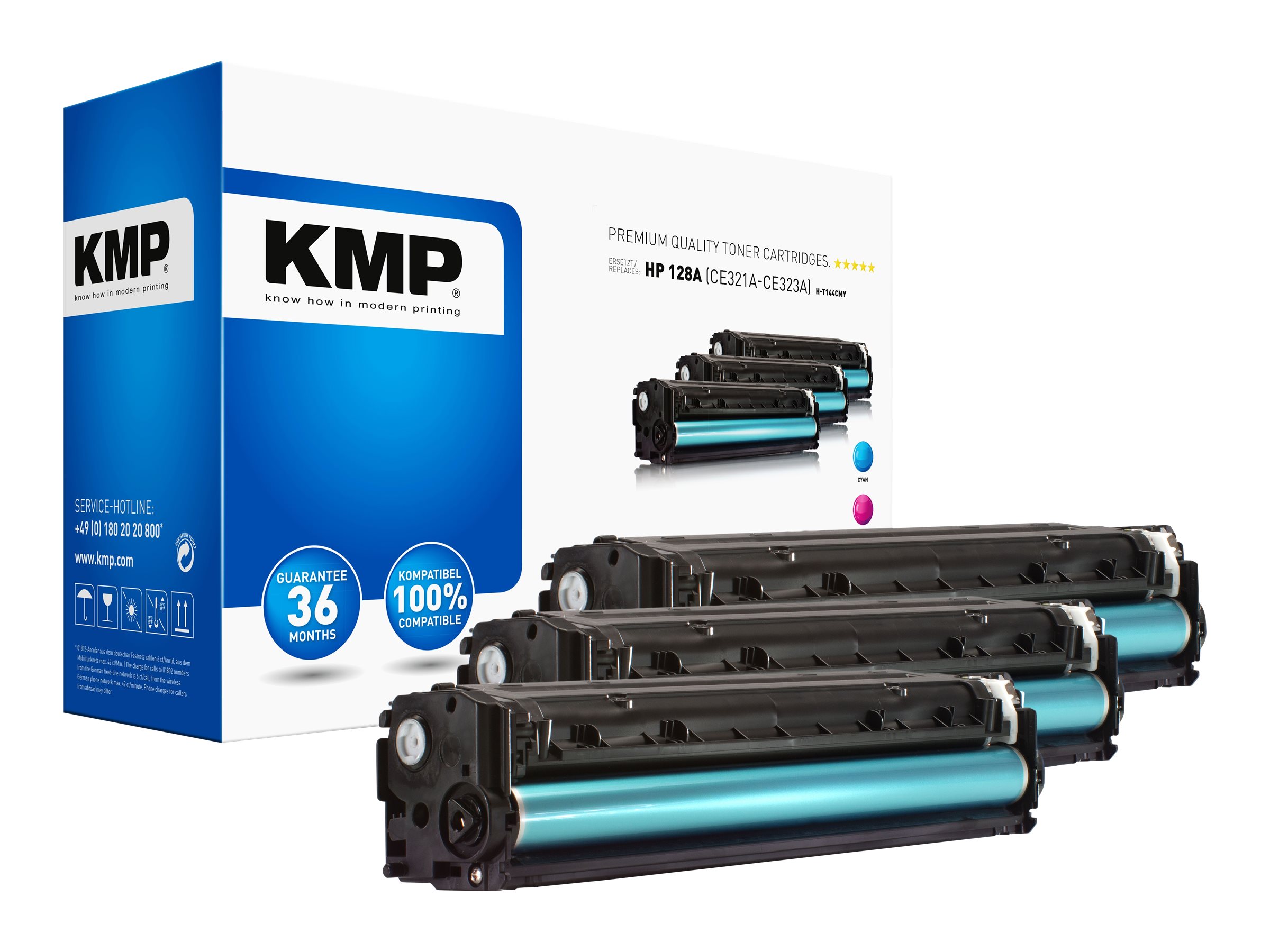 KMP H-T144CMY cartucho de t�ner 3 pieza(s) Cian, Magenta, Amarillo