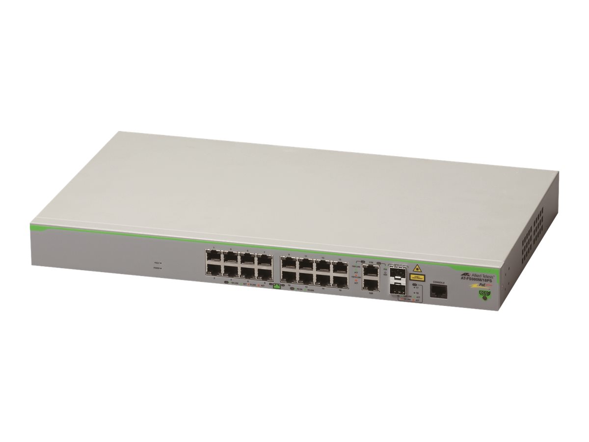 Allied Telesis AT-FS980M/18PS-50 Managed Fast Ethernet (10/100) Power over Ethernet (PoE) Grey