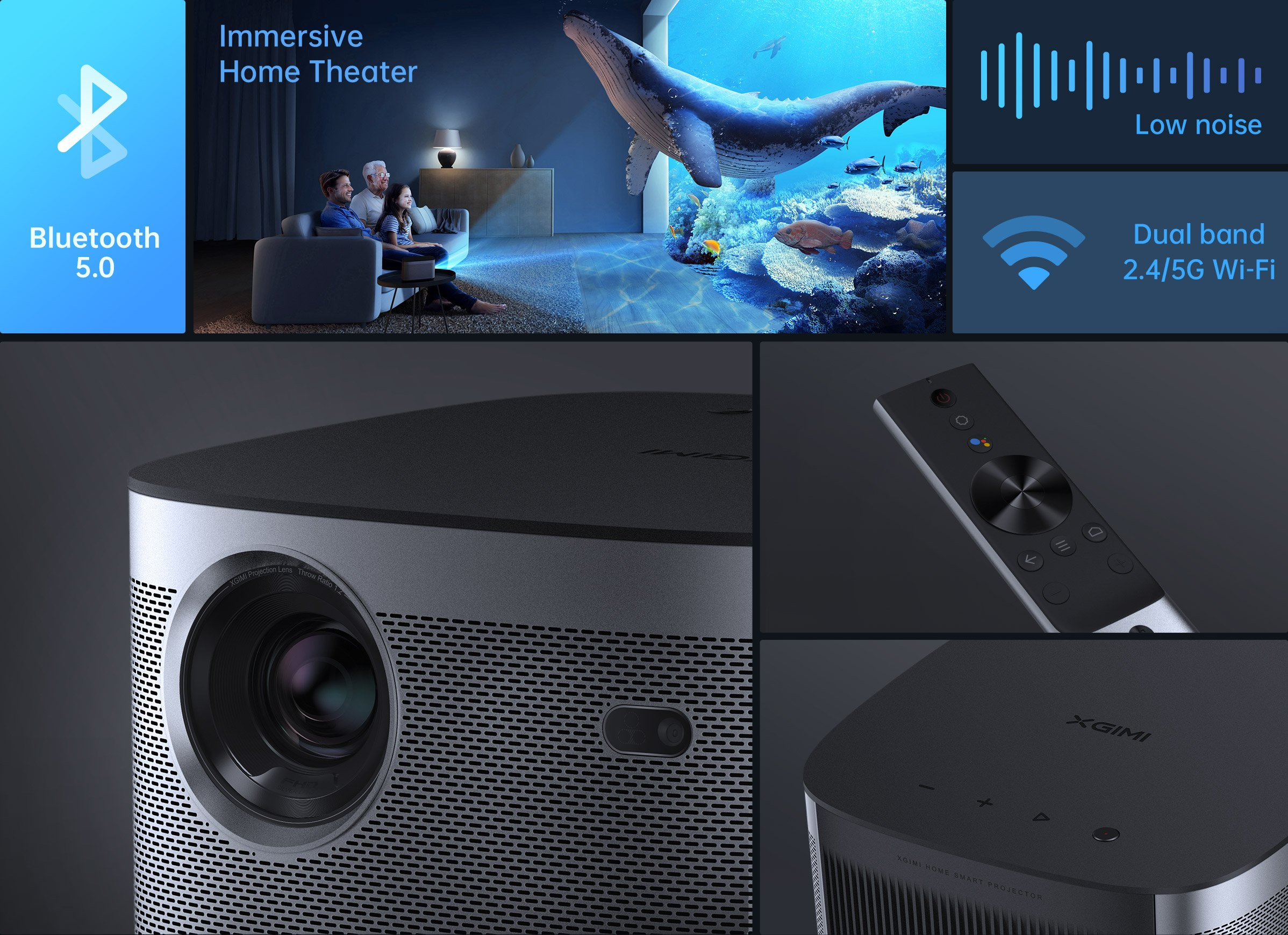XGIMI - Horizon 1080p FHD Proyector 4K, 2200 lúmenes ANSI, Altavoces Harman  Kardon y Android TV - Plateado