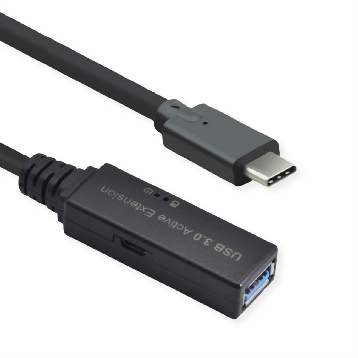 ROLINE Ultralanges USB3.2 Gen1 Verlngerungskabel C-A ST/BU 15m - Kabel - Digital/Daten