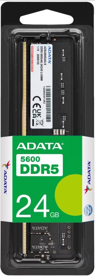 ADATA AD5U560024G-S memory module 24 GB 1 x 24 GB DDR5 5600 MT/s 288-pin DIMM
