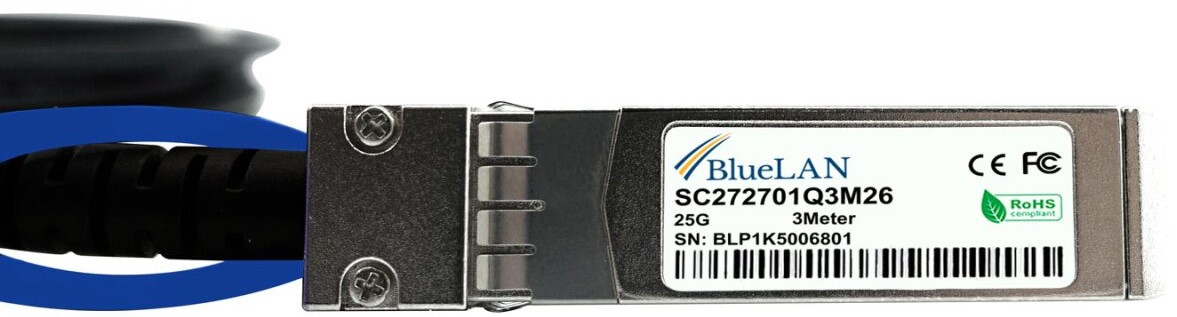 BlueOptics CAB-S-S-25G-50CM c�ble dInfiniBand 0,5 m SFP28 Noir