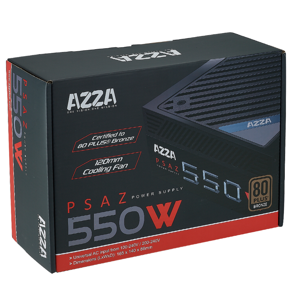 Azza PSAZ-550W unit� dalimentation d�nergie 20+4 pin ATX ATX Noir