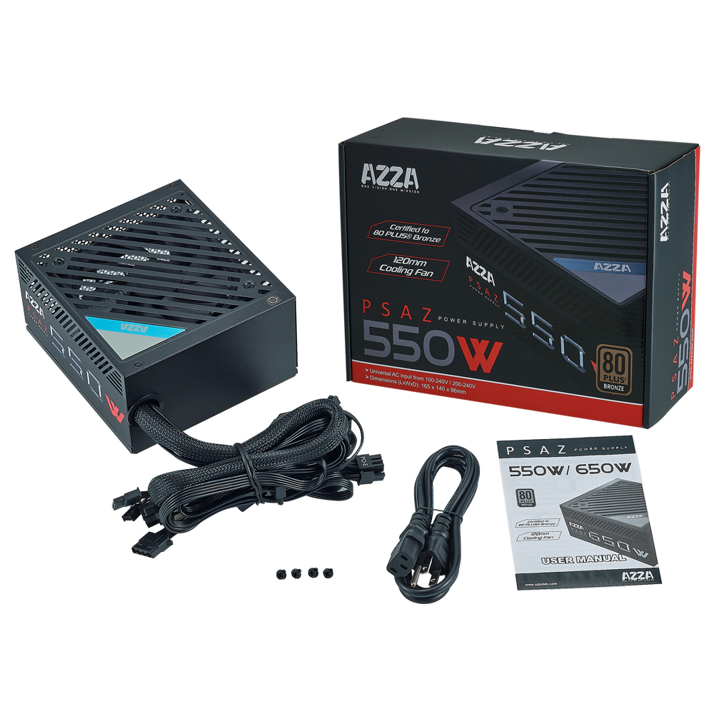 Azza PSAZ-550W unit� dalimentation d�nergie 20+4 pin ATX ATX Noir