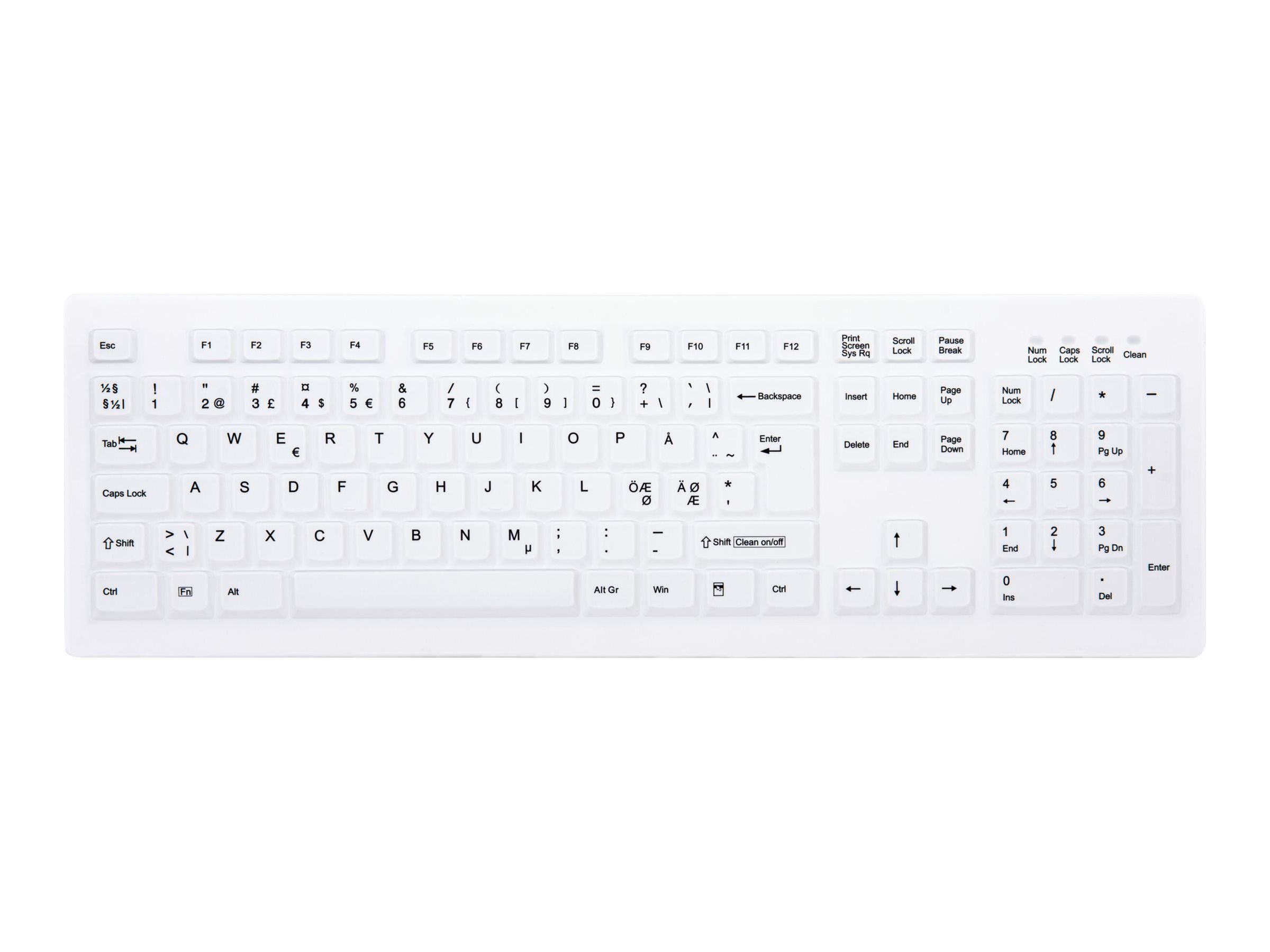 CHERRY AK-C8100F-FU1-W/NOR teclado Oficina RF inalmbrico QWERTY Noruego Blanco