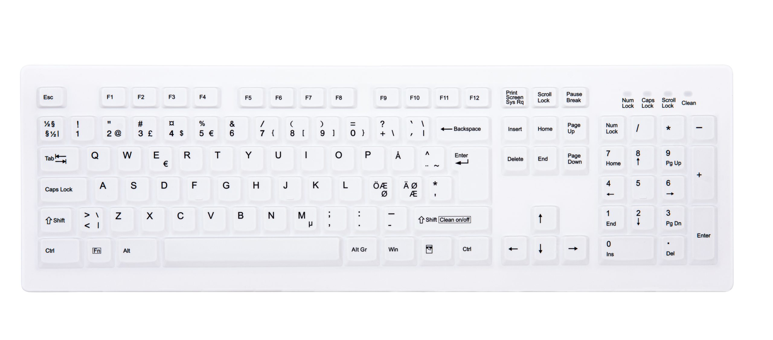 CHERRY AK-C8100F-FU1-W/NOR teclado Oficina RF inalmbrico QWERTY Noruego Blanco