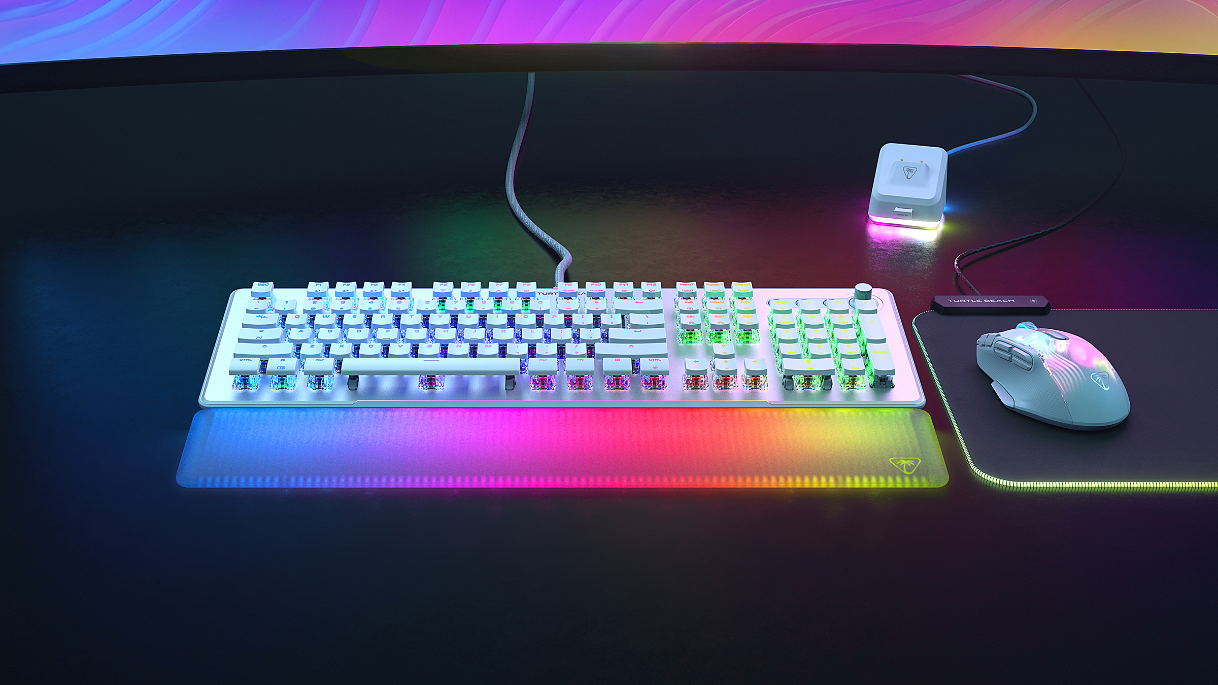 Turtle Beach Vulcan II Max clavier Jouer USB QWERTZ Allemand Blanc