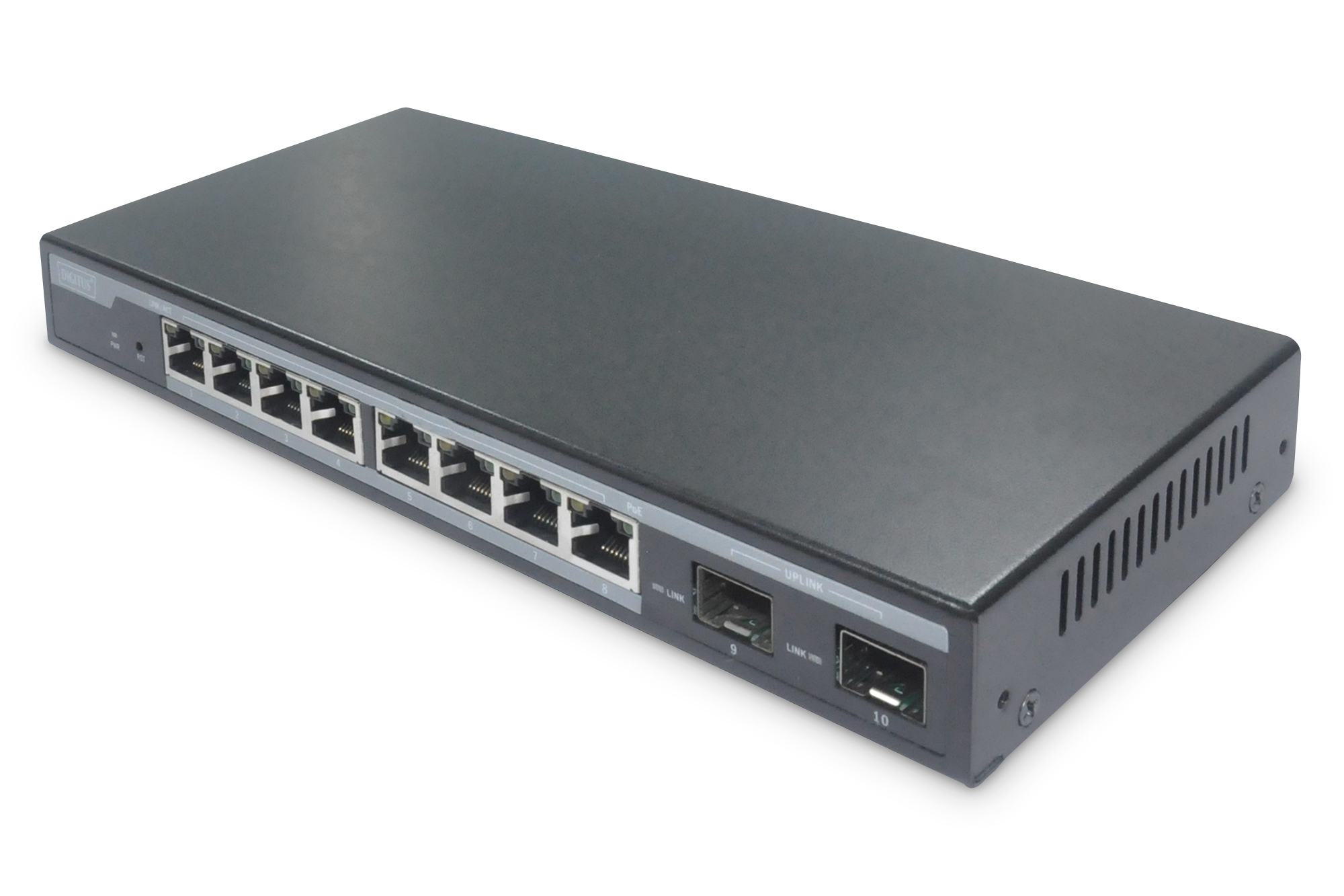 Digitus 8 Port Gigabit PoE Switch, Managed, 2 Uplinks