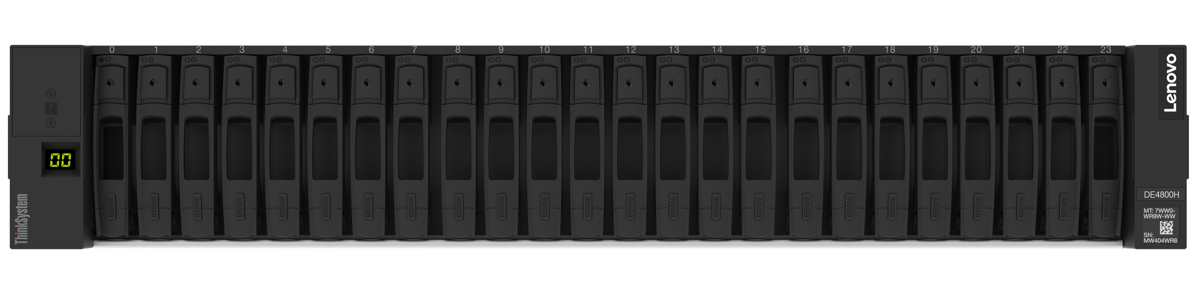 Lenovo ThinkSystem DE4800H 2U24 SFF disk array Rack (2U) Black