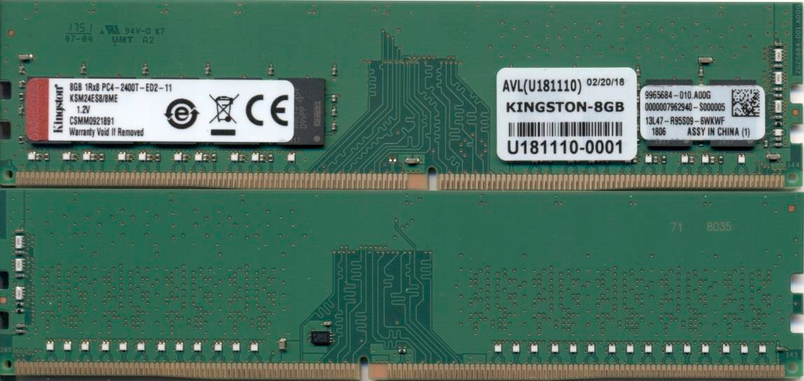 Kingston Technology KSM24ES8/8ME module de m�moire 8 Go 1 x 8 Go DDR4 288-pin DIMM ECC