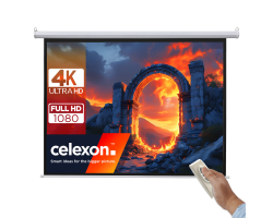 celexon basic Motor-Leinwand 135| 1 1| elektrische Full-HD 4K Beamer-Leinwand - Motorleinwand - 342,9 cm