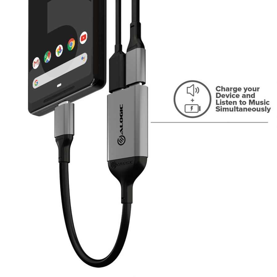 ALOGIC UL2CAPW-SGR interface hub USB 3.2 Gen 1 (3.1 Gen 1) Type-C Grey
