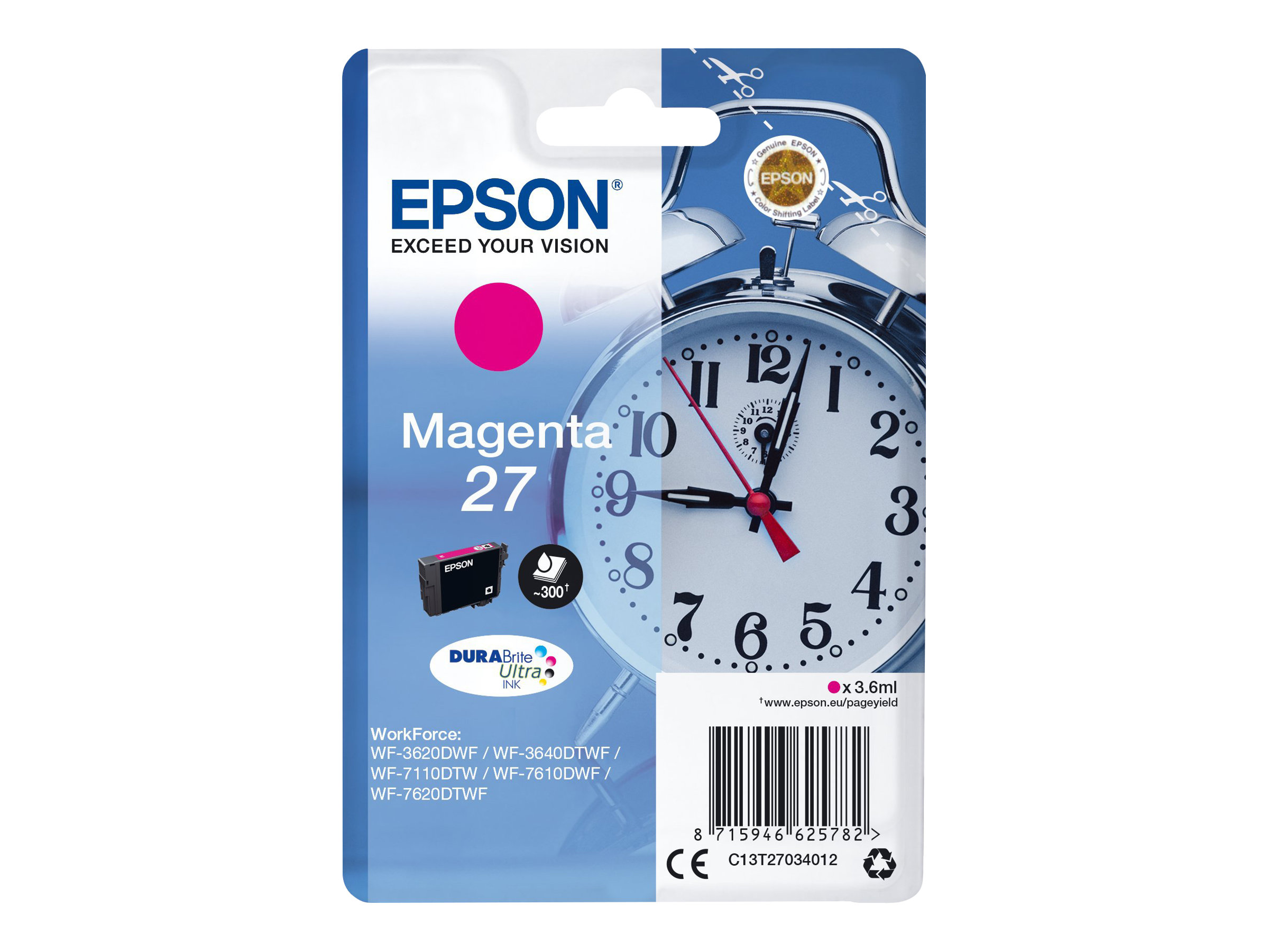 Epson 27 - 3.6 ml - Magenta - Original - Blister mit RF- / aktustischem Alarmsignal