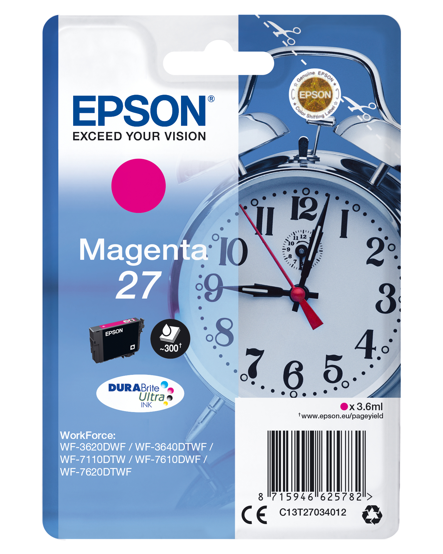Epson 27 - 3.6 ml - Magenta - Original - Blister mit RF- / aktustischem Alarmsignal
