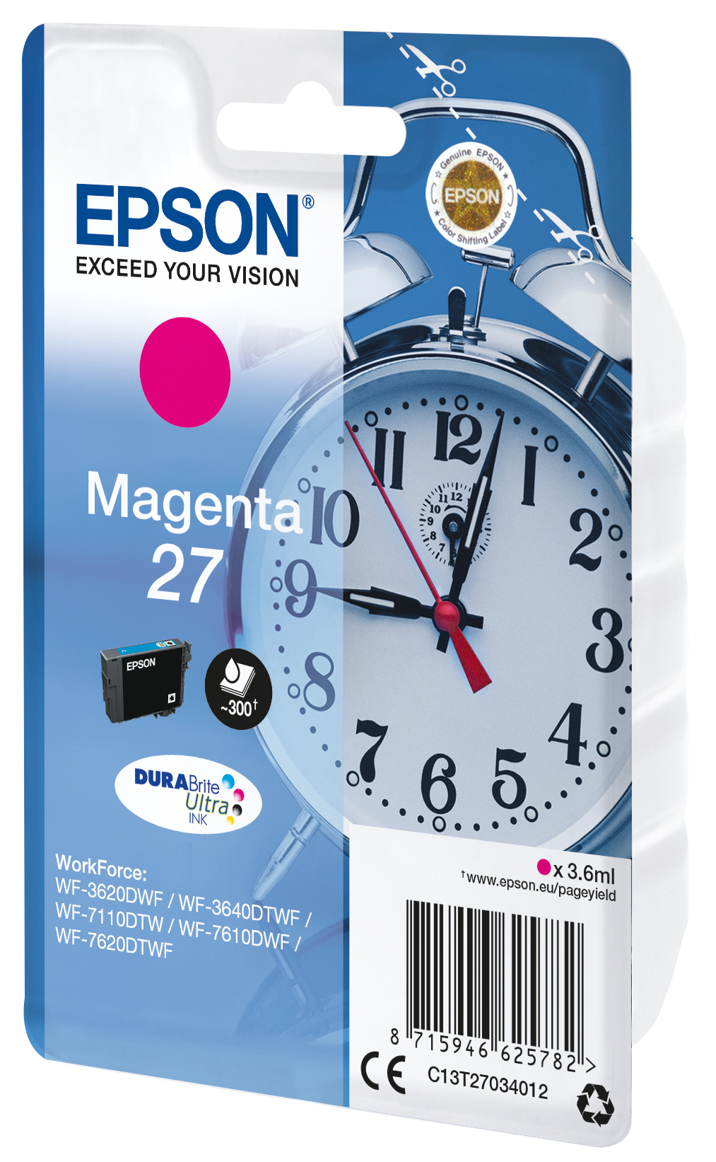 Epson 27 - 3.6 ml - Magenta - Original - Blister mit RF- / aktustischem Alarmsignal