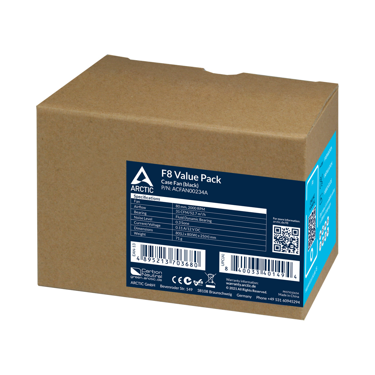 ARCTIC F8 - 80 mm Standard Case Fan