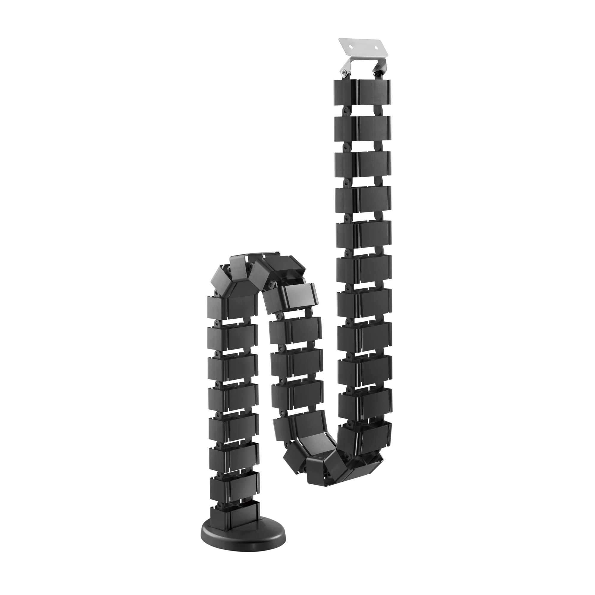 InLine Cable duct flexible for height-adjustable tables, 4 chambers, black