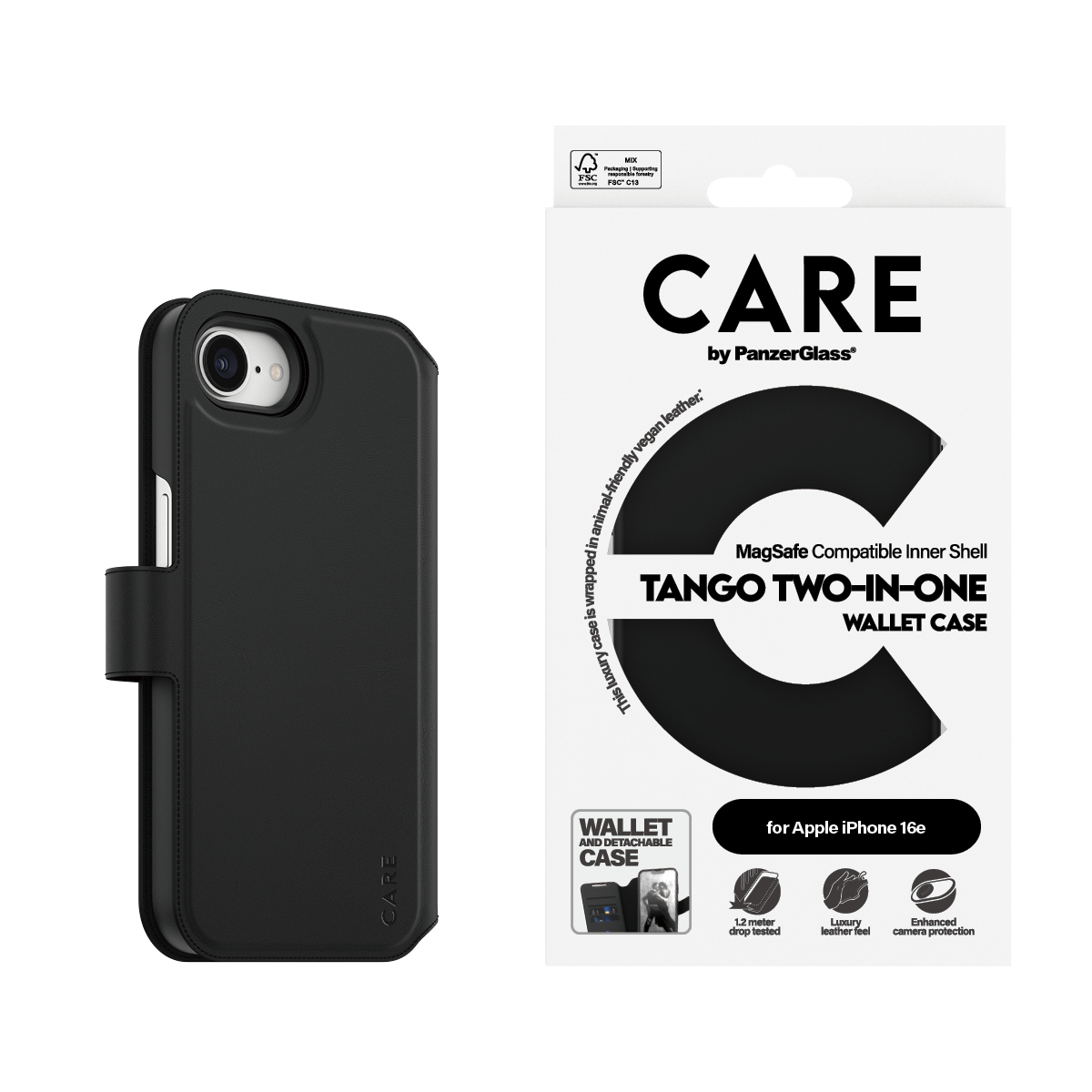 PanzerGlass CARE by PG FC 2in1 Wallet iPhone SE 25 custodia per cellulare Cover Trasparente